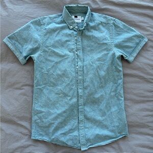 Topman Teal Casual Button Down Shirt